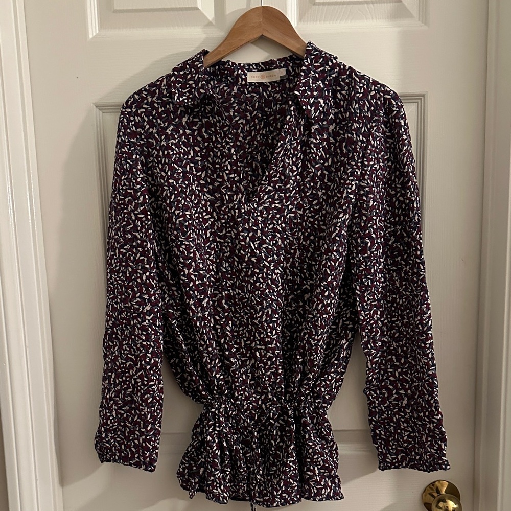 Tory Burch Women's Purple Patterned Top